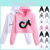 Tik Women Tok Short Pullover Hoodie Spring Autumn Sweatshirt Jumper Crop Tops