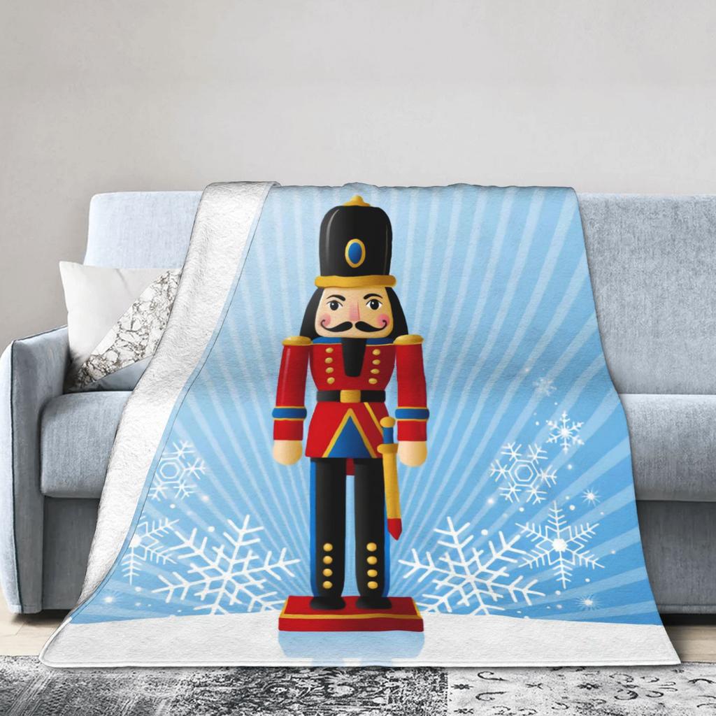 Christmas Nutcracker Flannel Blankets Spring  Soft Throw Blanket for Girls Boys Living Room Print Bedspread Sofa Bed Cover