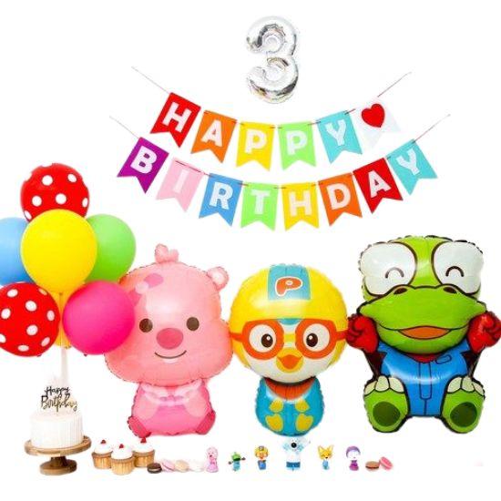 Pororo & Friends Birthday Party Balloon Set - Crong & Loopy Edition