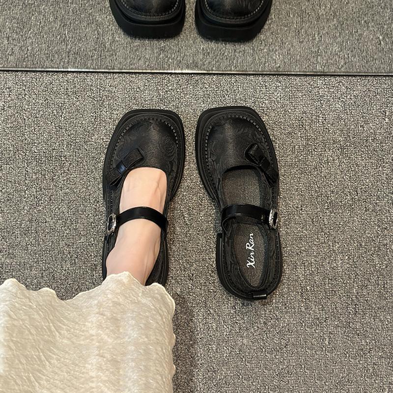 Fashion Sweet Cute Bow Lolita shoes Women High Heels Mary Janes Shoes New Luxury print design Dress Pumps Student British Style Loafers