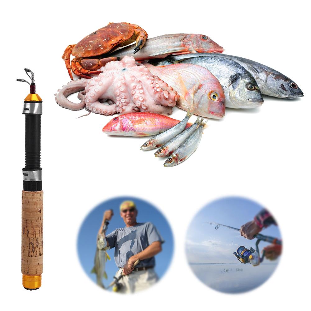 Telescoping Ice Fishing Rod Set Carbon Fiber Ice Fishing Rod and Reel Combo Mini Pole Ice Fishing Reel Set Fishing Accessories