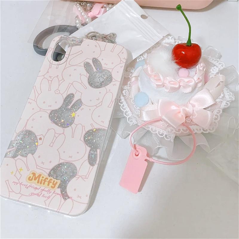 Miffy Glitter Phone Case for IPhone 16ProMax/15/14/13/12 Cute Cartoon Sparkle Rabbit Soft Cover Trendy Kawaii Gift for Women