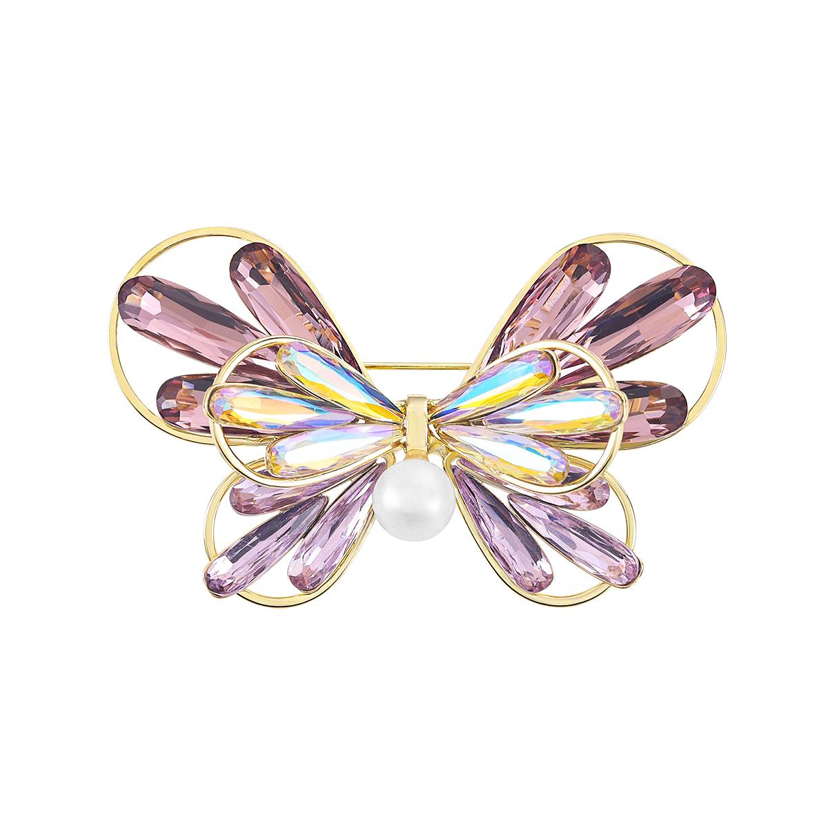 Weiman 14K Gold Animal Butterfly Brooches Luxury Women Fashion Rhinestone Crystal Gold Plated Customize Designer Brooch Pins TXZ923135 золотой