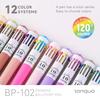 Languo 120/10 Color Ballpoint Pen 0.8mm Soft Grip Press Multicolor Writing Pens for Drawing Diariy School Supplies Stationery