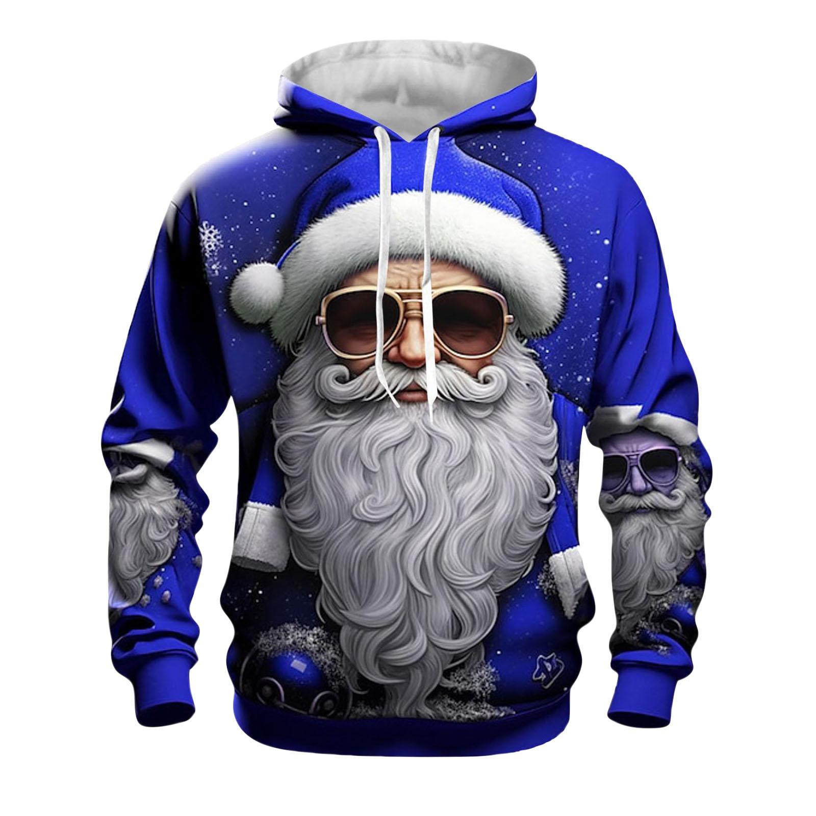 

Мужское теплое плюшевое пальто с принтом, флисовый свитер, повседневное пальто, свитер с карманами, зимнее пальто XXXXL синий