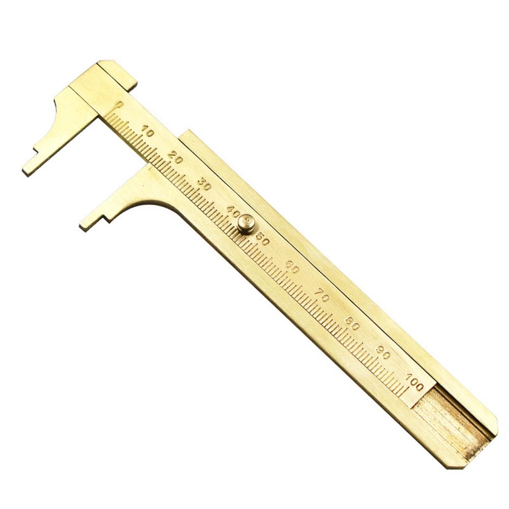 1* Small Brass Scale 80/100mm Sliding Gauge Vernier Caliper Ruler Measuring-Tool