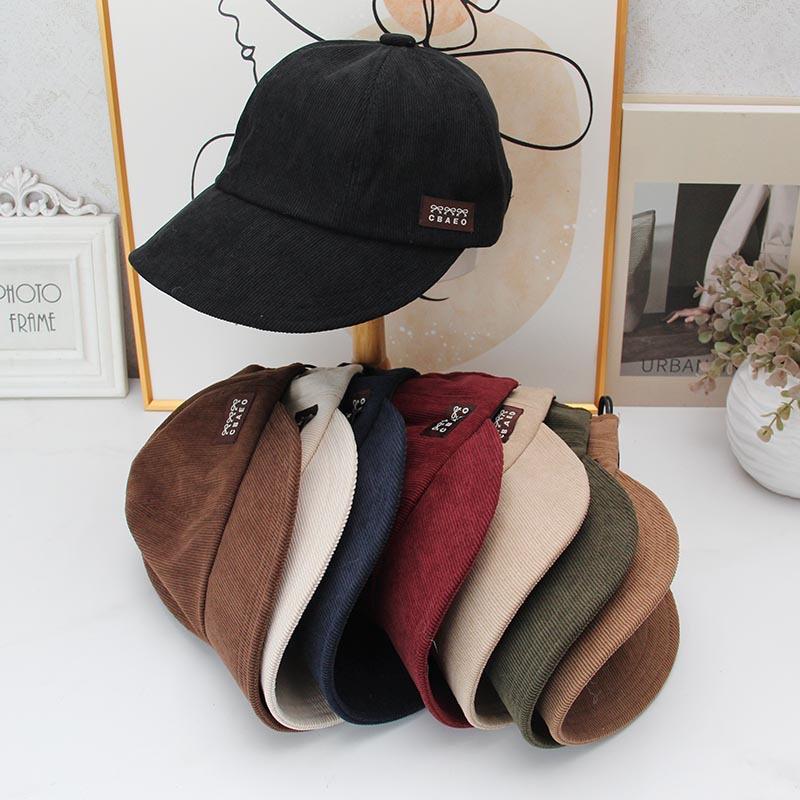 ins retro corduroy cap lazy wind soft top baseball cap daily commute plain versatile hat