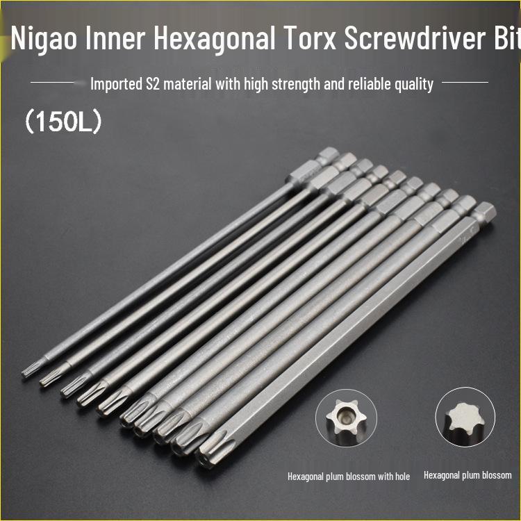 Nigao S2 Hexagonal Six-Star Torx Magnetic Screwdriver Bit 150L