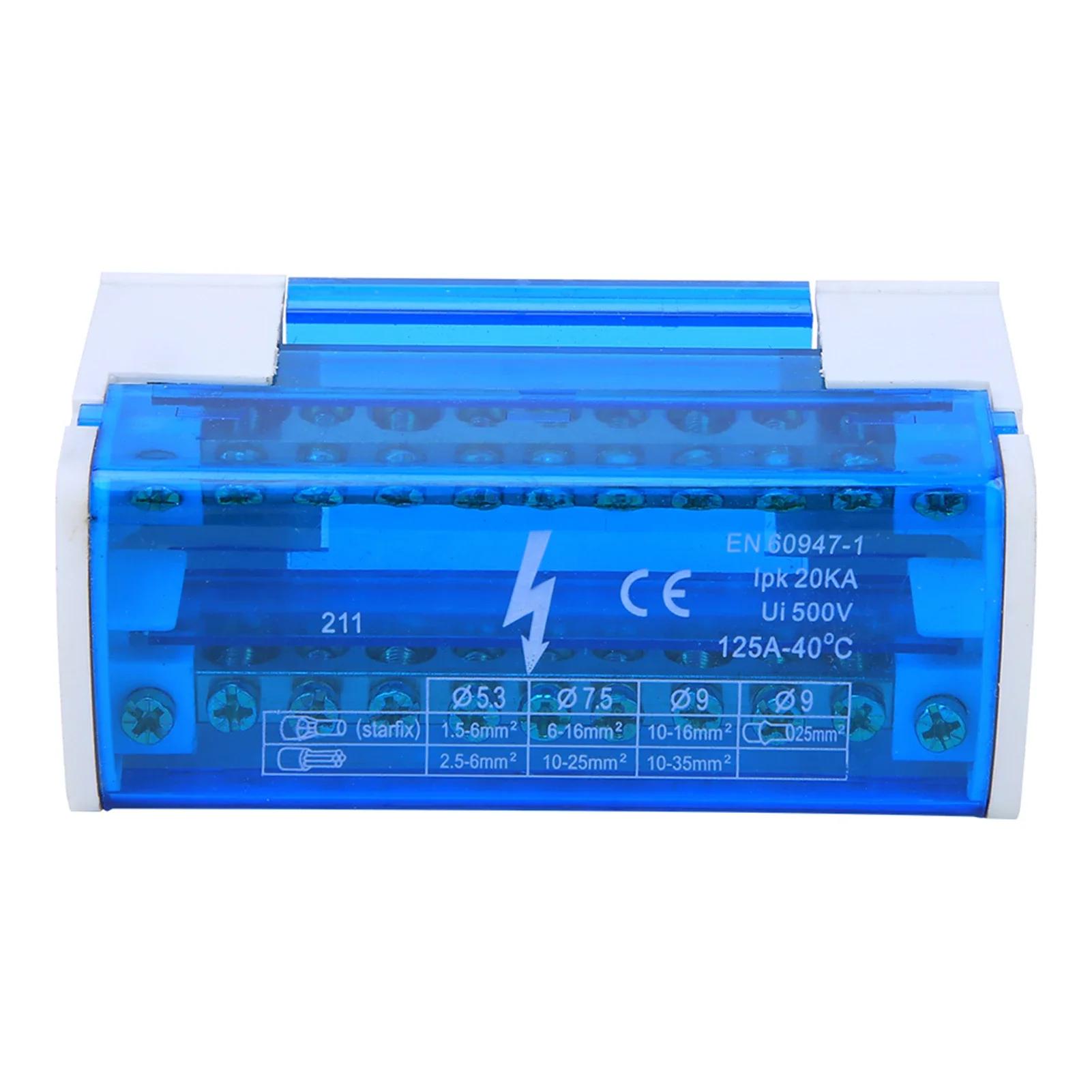

Din Rail Terminal Block Distribution Box Terminal Distribution Box Din Rail 2-Level Single Phase with Transparent Dust Cover 211