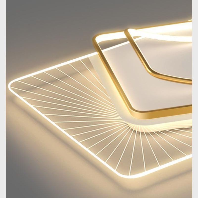 Golden Ceiling Light, Living Room Main Light, Modern and Simple Atmospheric Lighting Fixtures