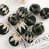 8cm Diamond Flocking Christmas Ball Set - Festive Tree Decorations