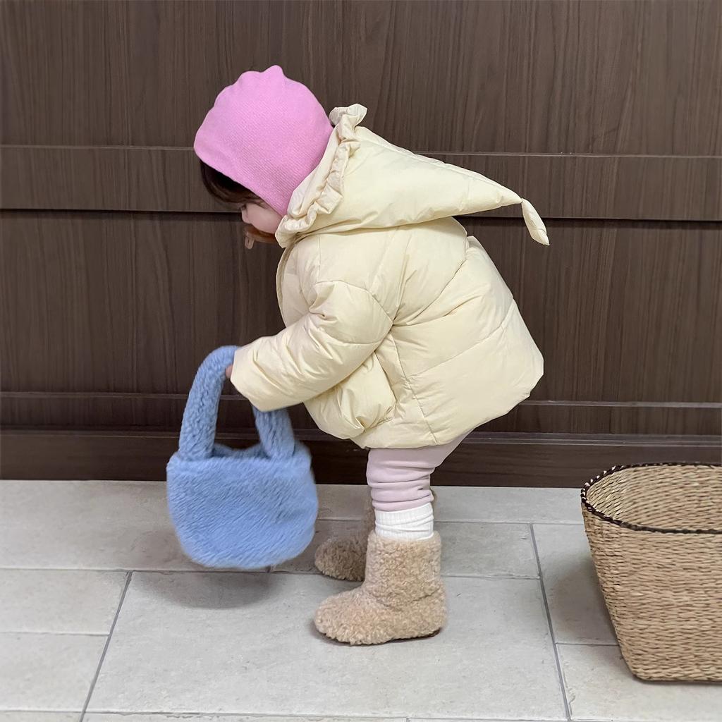 Children's Winter Thickened Cotton-padded Jacket Girls' Winter Hooded Cotton-padded Clothes Children's Clothing Baby Warm Cotton-padded 