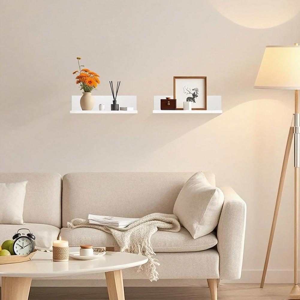 2pcs Acrylic Floating Shelves Sturdy Home Storage Rack No Drill,Space-Saving Easy-To Install! Home Accessories Decorative Stands