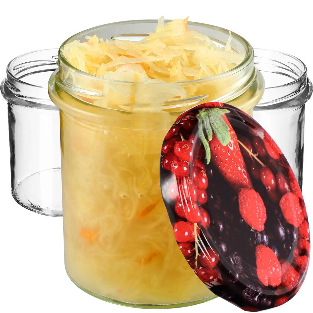KADAX 10x Glas Glas 350ml Für Konserven Marmelade Honig Pastete Fleisch