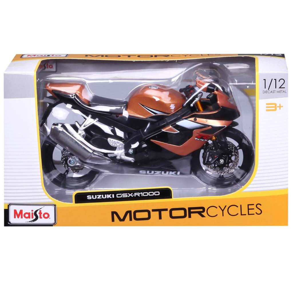 Maisto 1/12 Scale Suzuki GSX-R1000 Gold / Diecast Model Car, Motorcycle, Finished Product 05218