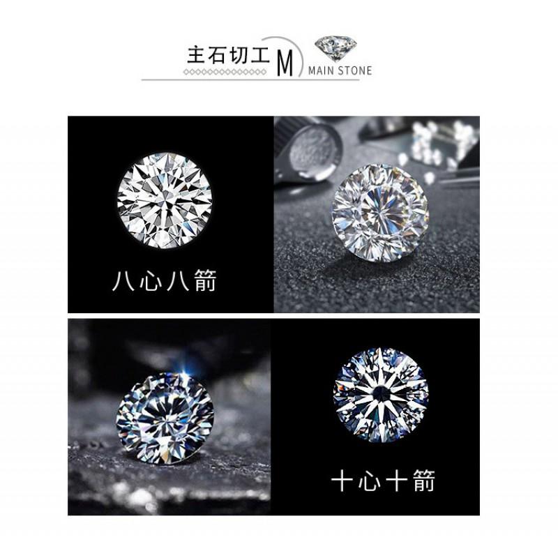 Hip Hop Floral Stud Earrings Men Women Sterling With Moissanite Crystal Accents Gold Rose White