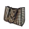 Canvas Bag Bag Women's Outing Large Capacity Plaid Versatile One-shoulder Student Tote Bag Tote Changing Bag