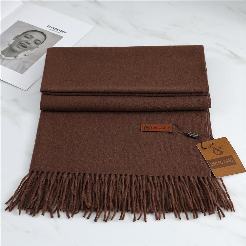 Scarf Imitation Cashmere 29 Colors Thick Warm Solid Color Scarf Shawl Women'S Winter Fashion Tassel Versatile Scarf Men