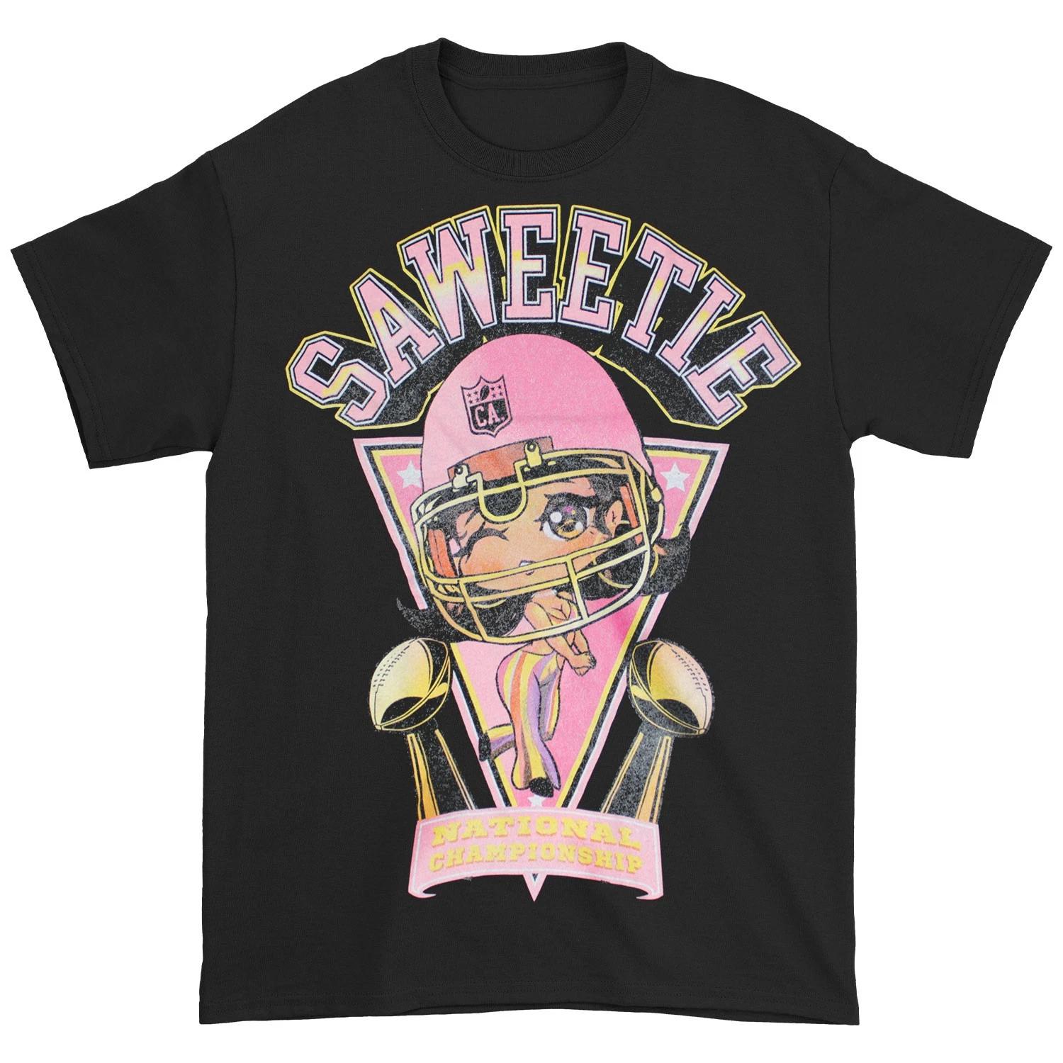 Men s Saweetie National Championship Anime T-shirt Medium Black S