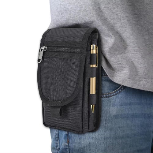Phyxiul Large Smartphone Pouch, Multi-Function Pouch, Cell Phone Waist Bag, Belt Loop Pouch, Clip-on Design, Small Item Storage, Hiking, Camping