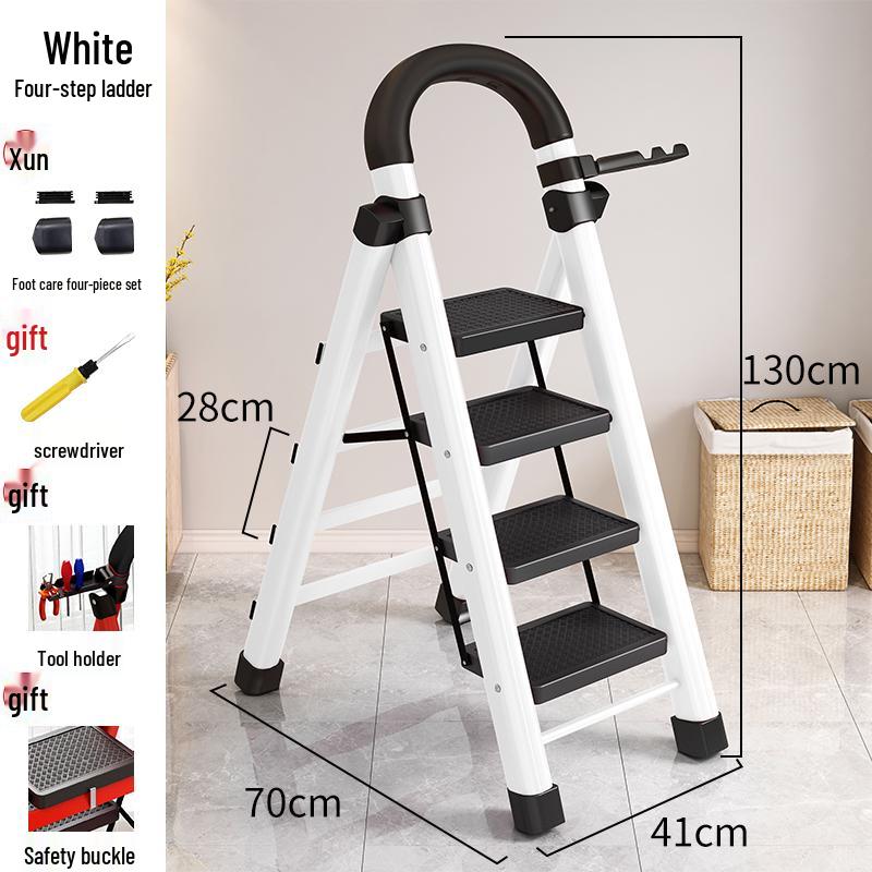 Portable Multifunctional Indoor A-Frame Ladder - 4/5 Step, Folding, Thickened, Telescopic, Mobile