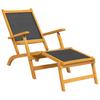 Garden Reclining Chair with Table Solid Acacia Wood and Textilene
