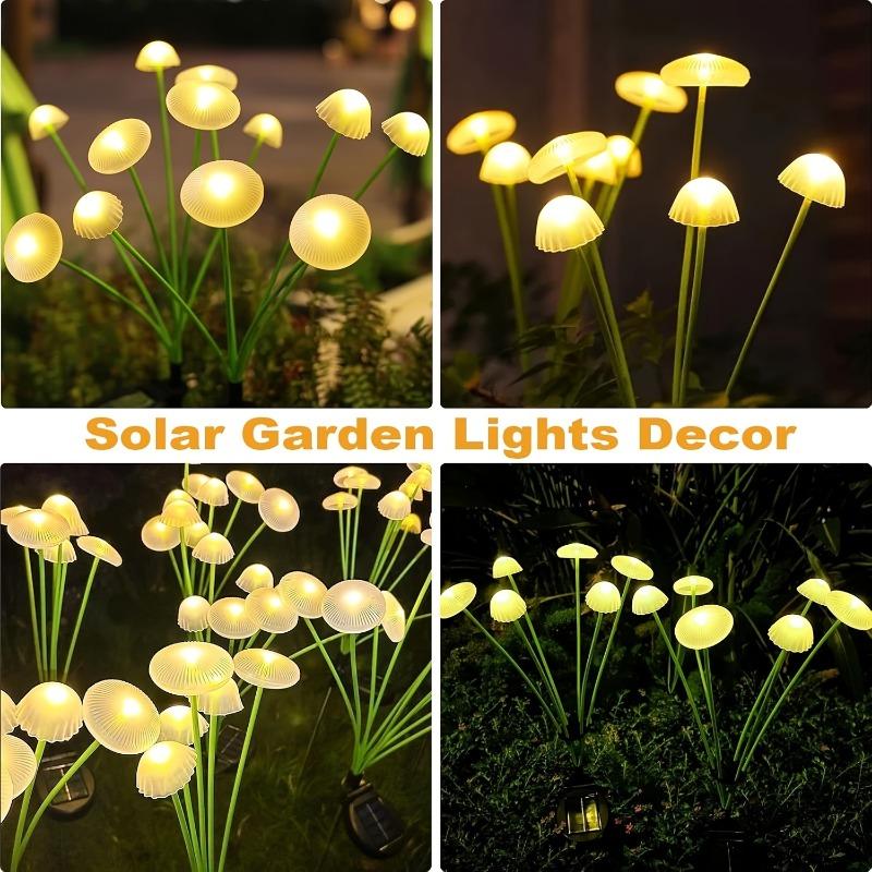 Solar Garden Lights Dual Mode Led Solar Mushroom Lights Waterproof Decor Yard Patio Pathway Jellyfish for Garden Ambiance