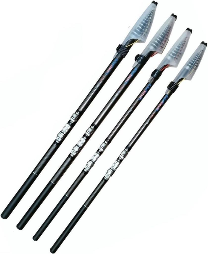 Portable Carbon Fiber Telescopic Fishing Rod, 3.6m/4.5m/5.4m/6.3m/7.2m, for Salt and Freshwater Fishing, Casting Rod, and Pier Fishing (540cm)