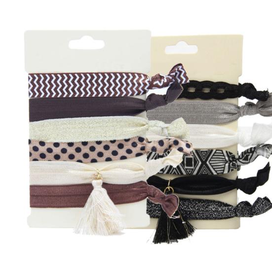 Women's Fashion Flower Printing Gilding Elastic Knot Hair Bands Ponytail Holders