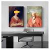Man Woman Pastel Canvas Painting Prints Quirky Gallery Wall Decor Artwork Poster Home Decoration Altered Art Vintage Portrait Of