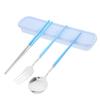 3Pcs Stainless Steel Cutlery Set Portable Flatware Outdoor Camping Travel Dinnerware Spoon Fork Chopsticks Case