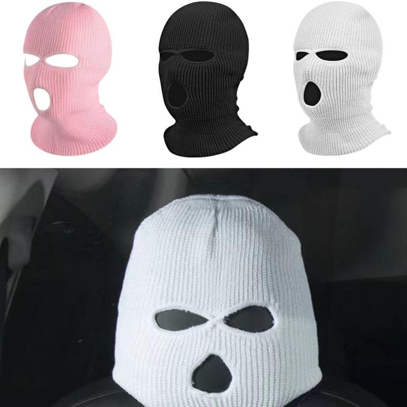 Universal Car Seat Headrest Cover Balaclava 3 Hole Full Cover Halloween Christmas Funny Car Decoration Car Anti-theft Warning