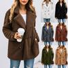 Luxuriös Weicher Damen Teddybär Faux Fur Fleece Wintermantel Cardigan Jacke
