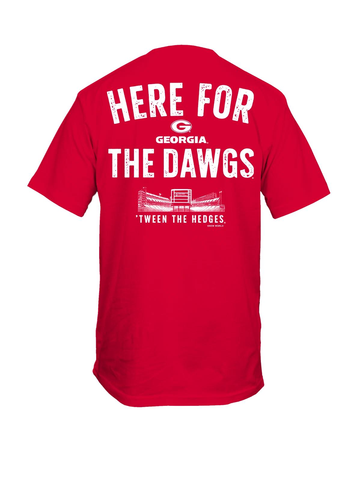New World Graphics Georgia UGA Bulldogs Here For The Dawgs  Tween The Hedges S
