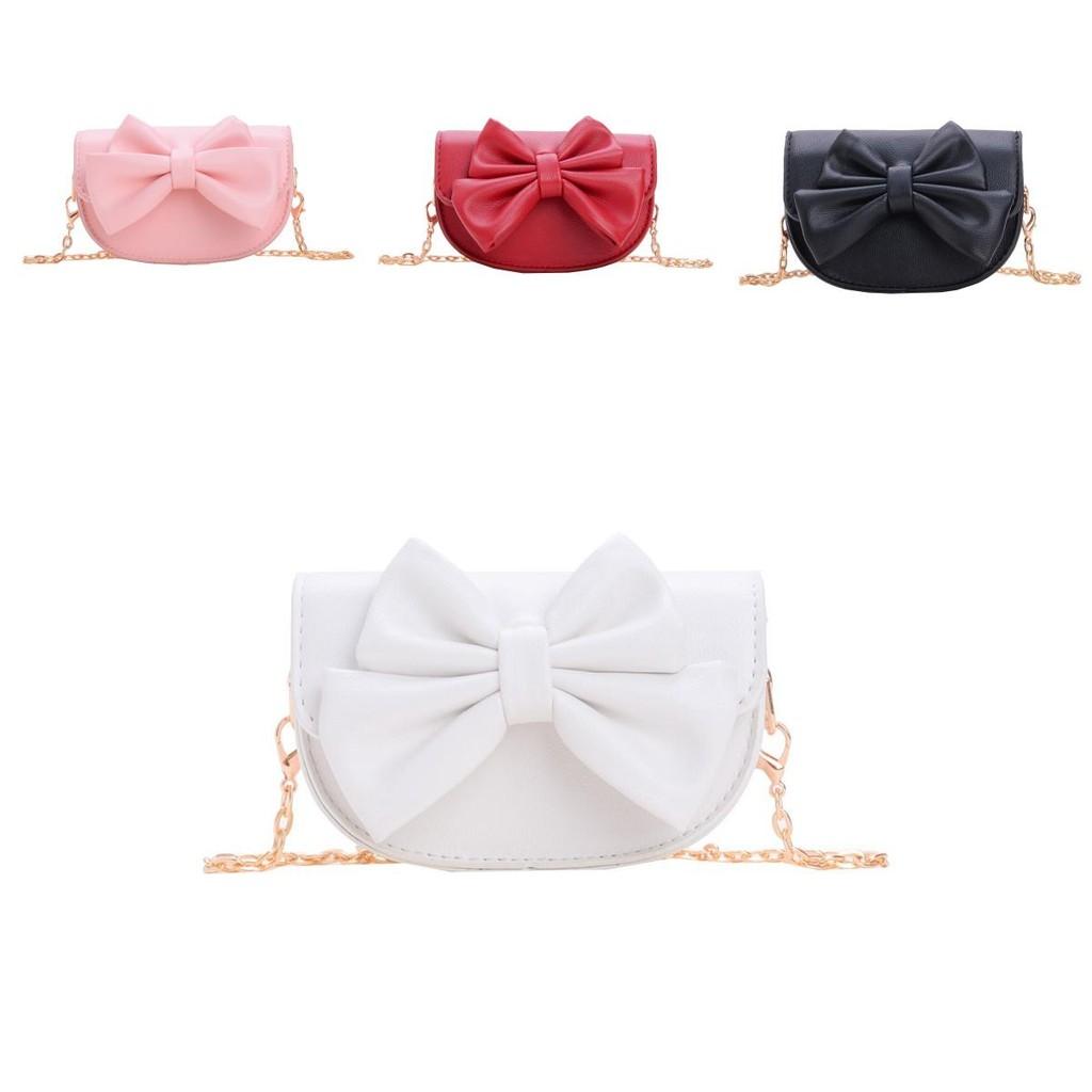 Cute Butterfly Bow Small Crossbody Bag For Kids Girls Boys Pu Material With Stylish Design For Daily Use
