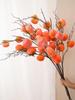7-Head Persimmon Branch Ikebana Ornament: Artificial Ruyi Persimmon for Living Room or Dried Flower Display
