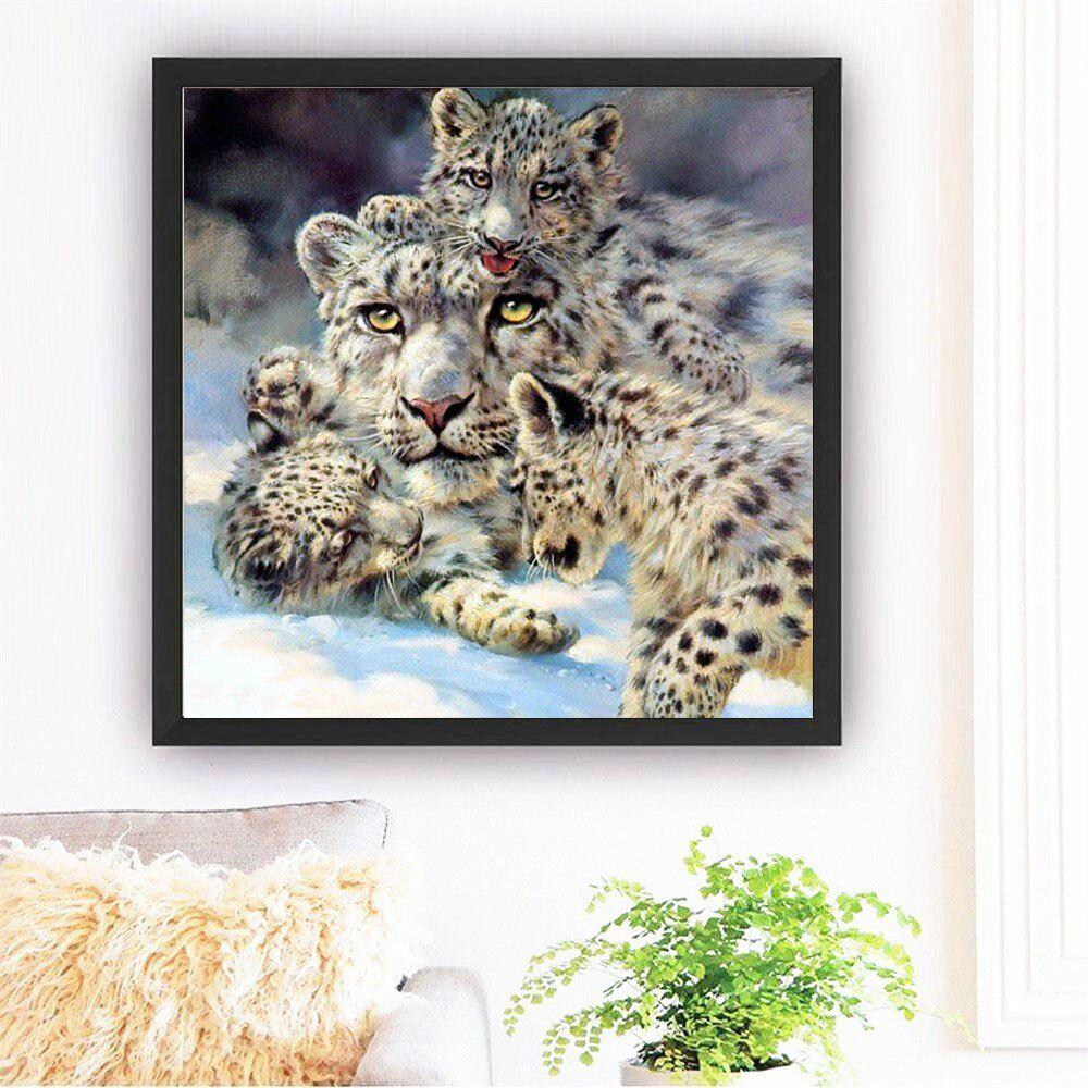 Diamond Mosaic Full Display Bilder av Rhinestones Dyr Korsstingsett Diamantmaleri