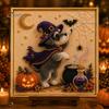 Easy Craft Kits for Beginners Halloween Faux Pearl Painting Kit, Puppy Art DIY Witch Decorative Supplies Hat Bead Kit Adults And Teens, Handmade Gift