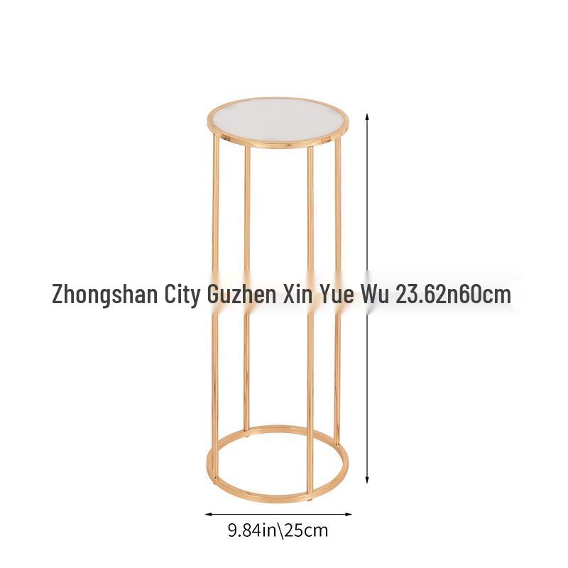 Gold & Iron Electroplated Round Flower Stand for Weddings & Home Decorations