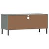 Oslo TV Stand with Metal Legs Grey Solid Pine Wood