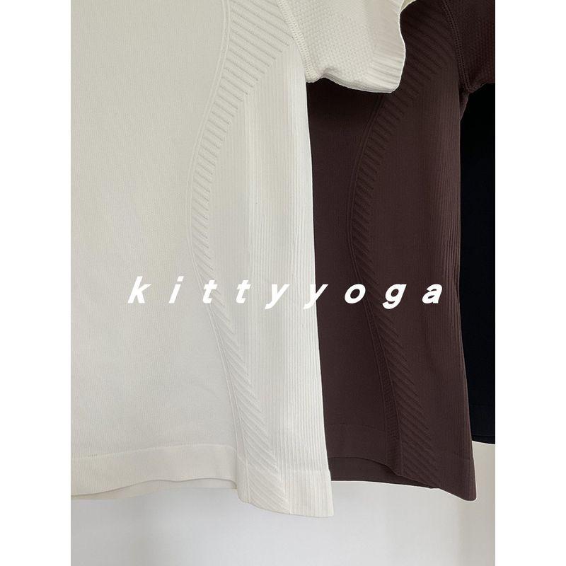 [Same Style with Big Brands] Athletic Clothing Women Summer Thin Yoga Clothes Quick-Drying Top Waist Hugging Fitness Running Short sleeve T-shirt