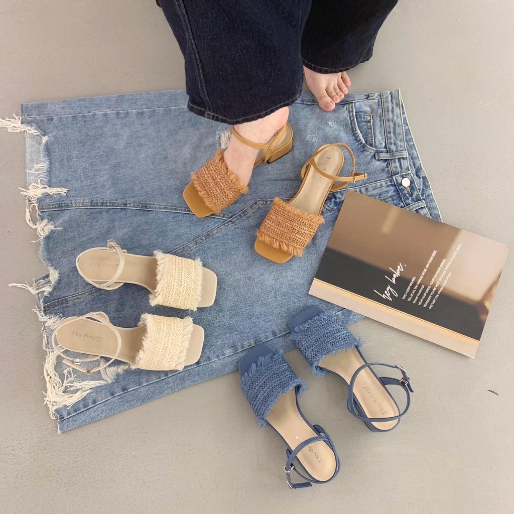 Fashion Clear Heels Female Sandal Open Toe Low-Heeled Shoes With Strap 2025 Women's Breathable All-Match Girls Peep Low-heeled Block Com