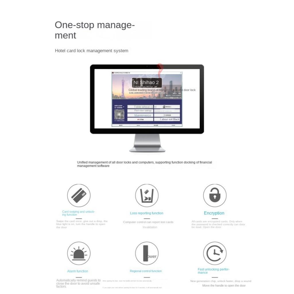 Langzeit-Kurzzeit-Miete Türschloss Hotel Streichkarten-Schloss Smart Induktions-IC-Magnetkarten-Schloss Wohnung Elektronisches Türschloss