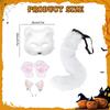 Animal Cosplay Set Plush Fox Ears Headband and Paw Gloves Halloween Costume for Role Play Party