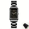 Square Men's Watch Steel Strap Business Gold Hands Men's Quartz Watch, Men's Gifts