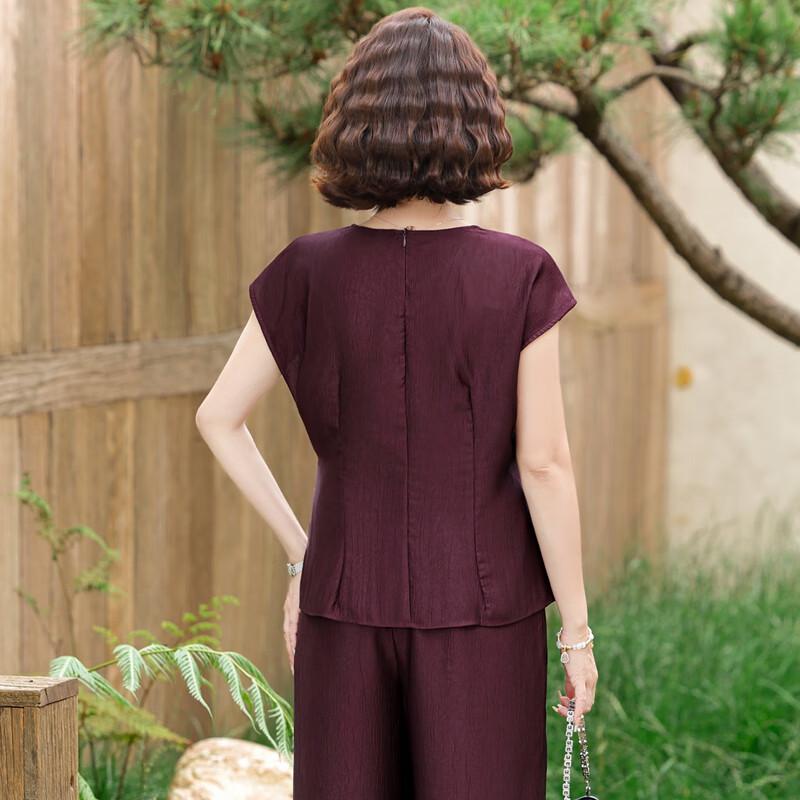 Women's Summer Two-Piece Outfit with Tie-Waist Top & Wide-Leg Pants