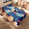 Modern Cartoon Print Tablecloth Blue Floral Design Dining Room Decor Reversible Cotton Square Kitchen Placemat Cover Size 150x23