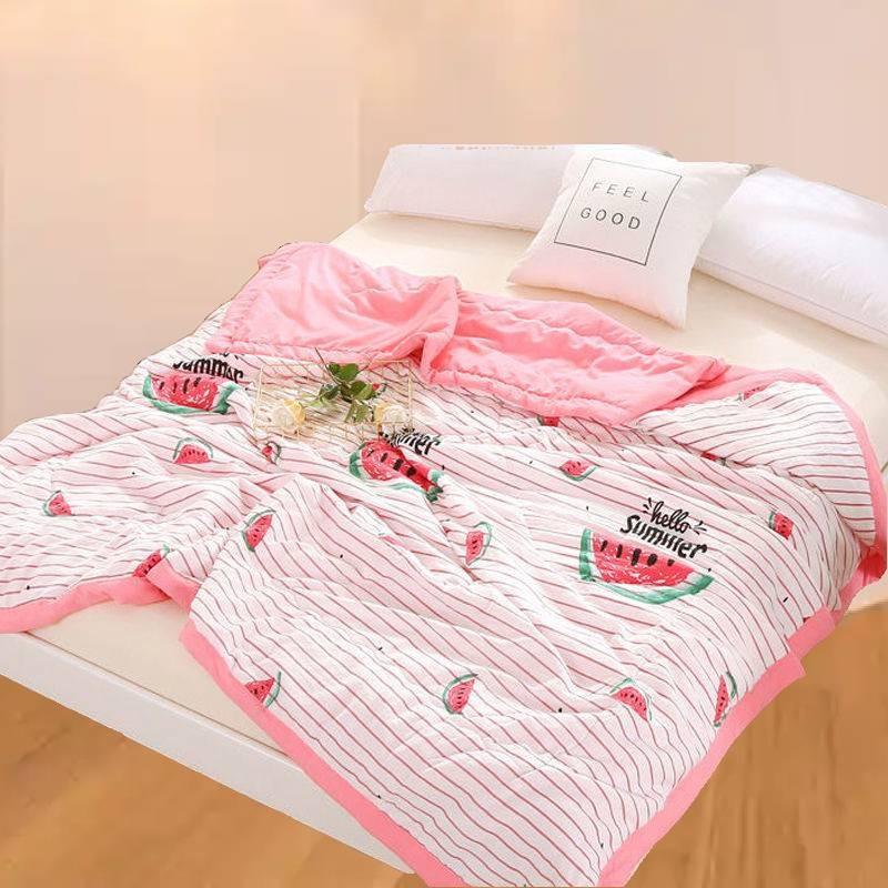 Washed Watermelon Printed Cotton Summer Air Conditioning Quilt For Bedroom Gift
