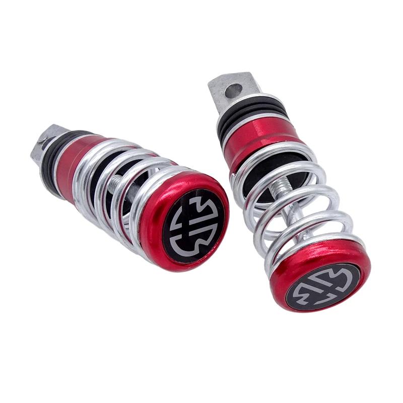 1 Pair Spring Foot Rest Motorcycle Front Footrests  Anti-Slip Foot Rest Scooter Foot Pegs for Yamaha Sukuzi Hond etc Moto Pedals