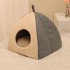 Teepee Shape Cat Cave Bed Pet Tent House Soft Cushion Anti-Slip Bottom
